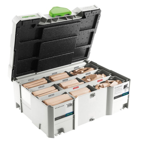 Festool DF 700 EQ-Plus Domino XL Dübelfräse 720W ( 574320 ) 70mm im Systainer + 306 tlg. Dübel-Set