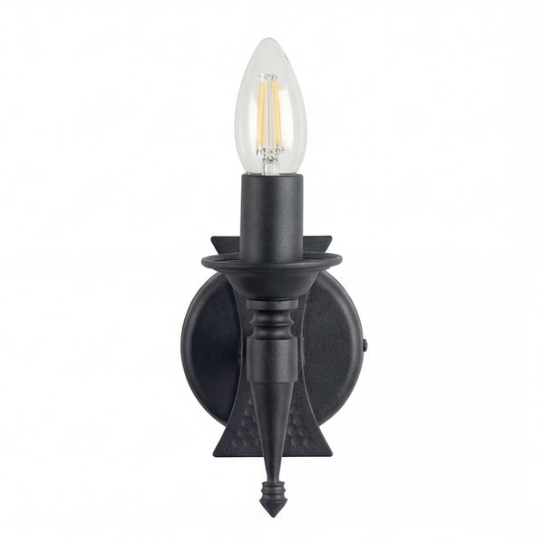 Schwarze Wandleuchte mit Leuchtmittel