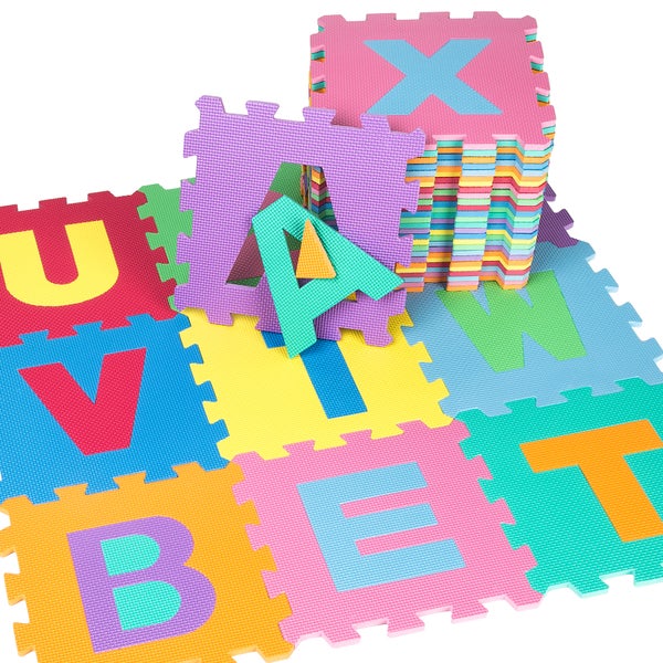 Puzzlematte tectake  jedes Teil 31,5 x 31,5 x 1 cm 86-teilig bunt