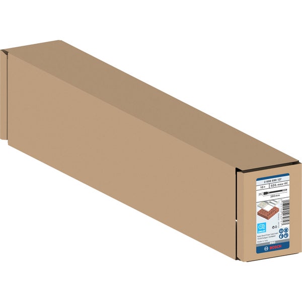 Verpackung mit 10 Bosch Meißeln SDS max-4C, 280 mm