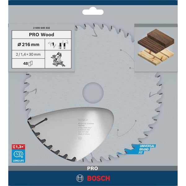 Bosch Kreissägeblatt Pro Wood, 216 Millimeter Durchmesser
