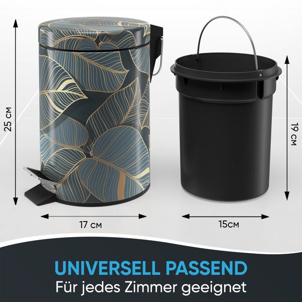Sanilo Kosmetikeimer 3L mit Absenkautomatik Monstera