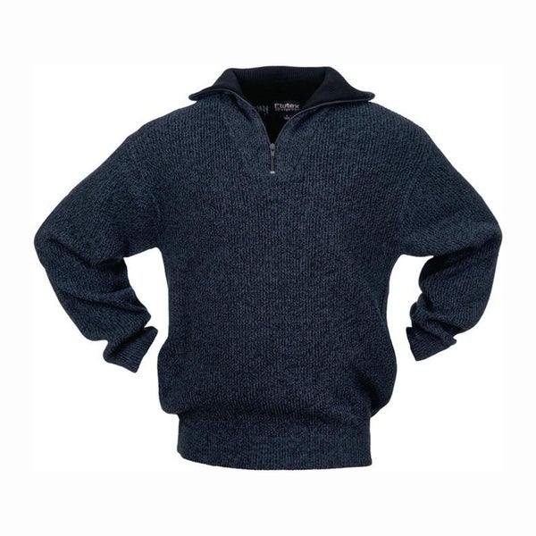 SCHEIBLER Pullover Größe L schwarz / blau-meliert - 8368-L