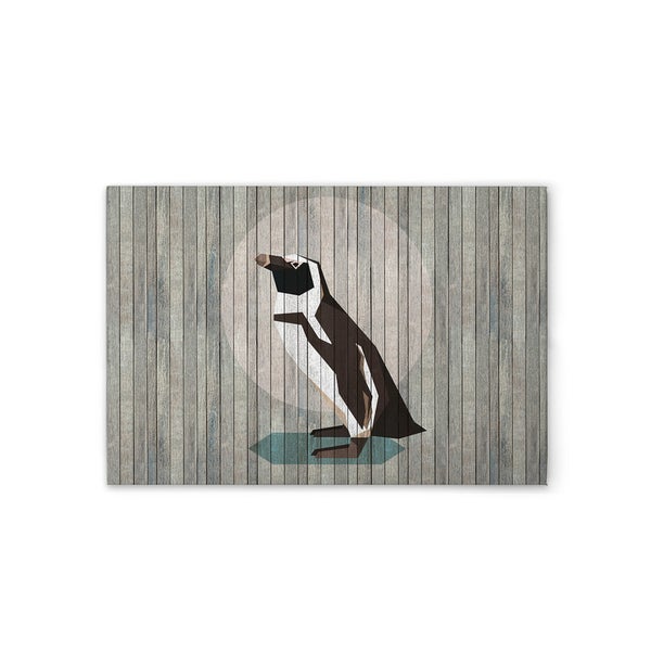 Dekoratives Bild mit Pinguinmotiv auf Holzhintergrund
