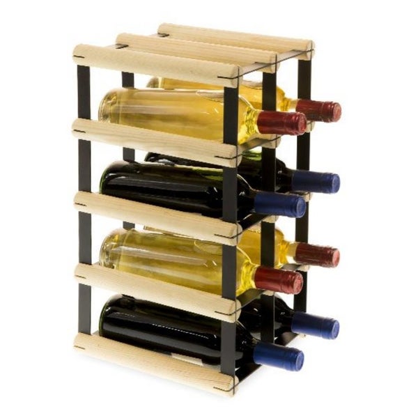 PROREGAL Modulares Weinregal Vinotega Mod Metal HxBxT 42,5 x 22,5 x 24,5 cm 2 x 4 Flaschen Massives Kiefernholz Natur