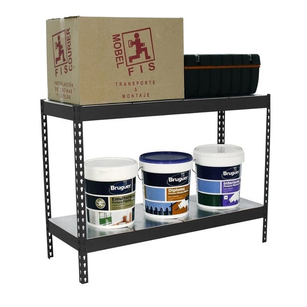 PROREGAL Schwerlastregal Mini Metal Yeti Two HxBxT 90 x 150 x 45 cm Fachlast 400 kg Anthrazit