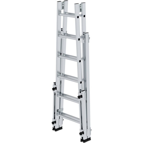 Günzburger Steigtechnik Aluminium Stehleiter 2x6 Sprossen treppengängig - 033512