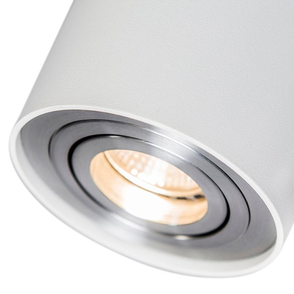 Weiße Deckenleuchte mit Metalleinfassung