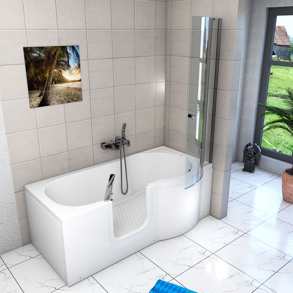 Seniorendusche und Sitzwanne mit Tür S12D-L 170x85cm