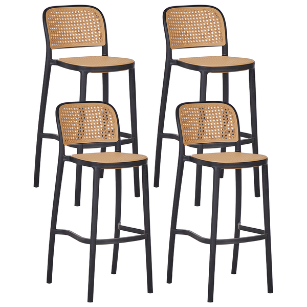 Set mit 4 Barstühlen PLOSE Kunststoff Beige