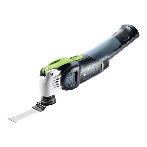 Festool Akku-Oszillierer Vecturo OSC 18 mit StarlockMax-Werkzeugaufnahme und Sägeblatt.