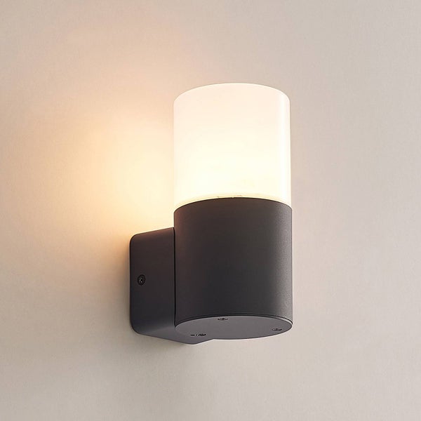 Lindby Wandleuchte außen Tabyn (spritzwassergeschützt (Modern) in Schwarz aus Aluminium (1 flammig, E27) - Außenwandleuchten Wandlampe Led Außenlampe Outdoor für Außenwand/Hauswand Haus