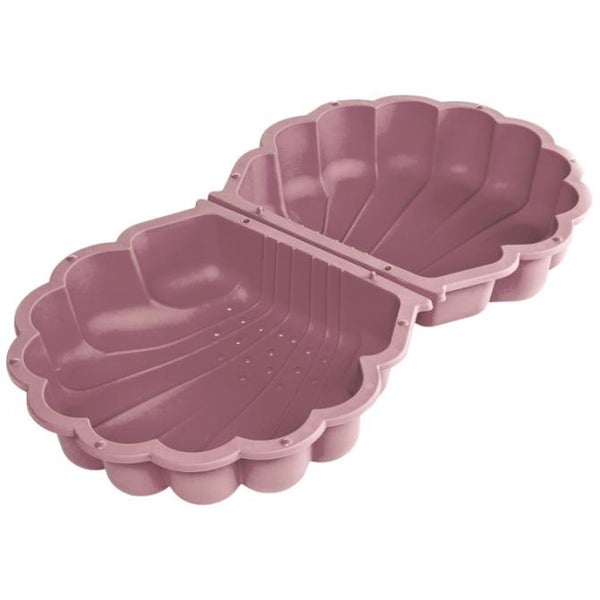 Zweiteilige Sand- und Wassermuschel aus Kunststoff in Rosa.