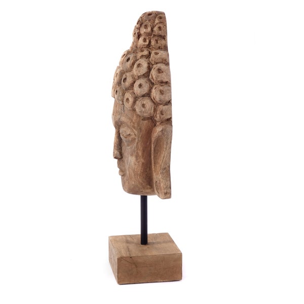 Skulptur Buddha Bali  Mangoholz, auf Sockel naturfarben