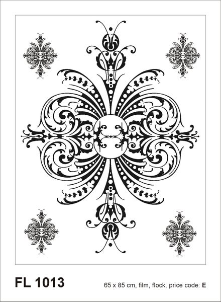 Dekoratives Flockfolienmuster, Größe 65 mal 85 Zentimeter, Preiscode E