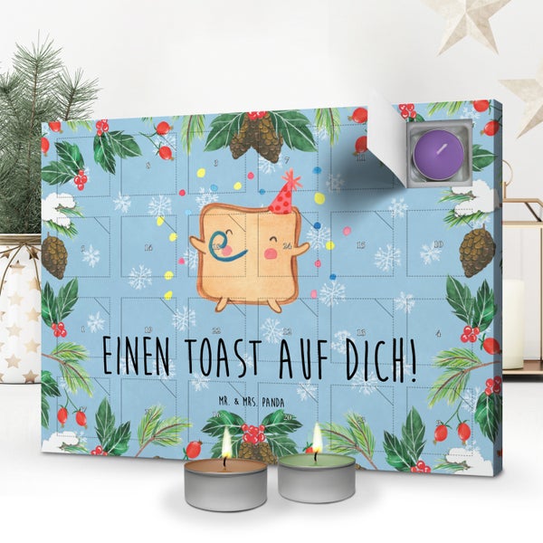 Mr. & Mrs. Panda Duftkerzen Adventskalender Toast Party - Blau Pastell