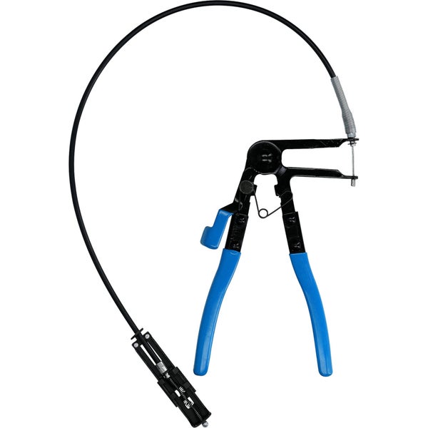 Bremsleitungsklemmenzange mit blauen Griffen.