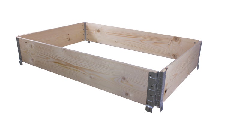 Hochbeetrahmen aus Holz mit Metallwinkeln