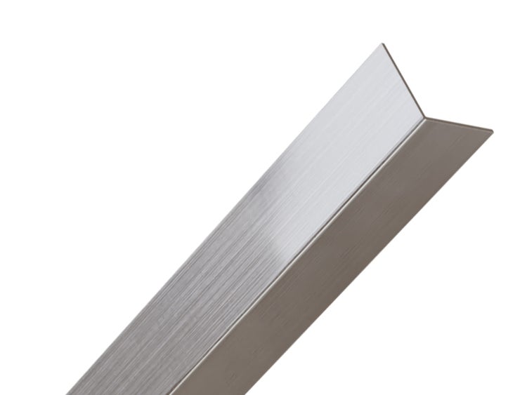 Edelstahl-Winkel-L-Profil 2 cm x 2 cm x 244 cm – Satinsilber
