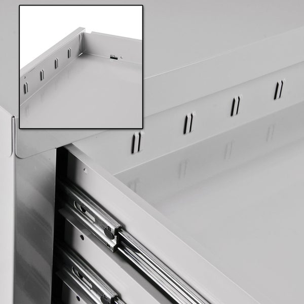 PROREGAL Schubladenschrank Kobra mit 9 Schubladen HxBxT 120 x 70 x 43,5 cm Lichtgrau