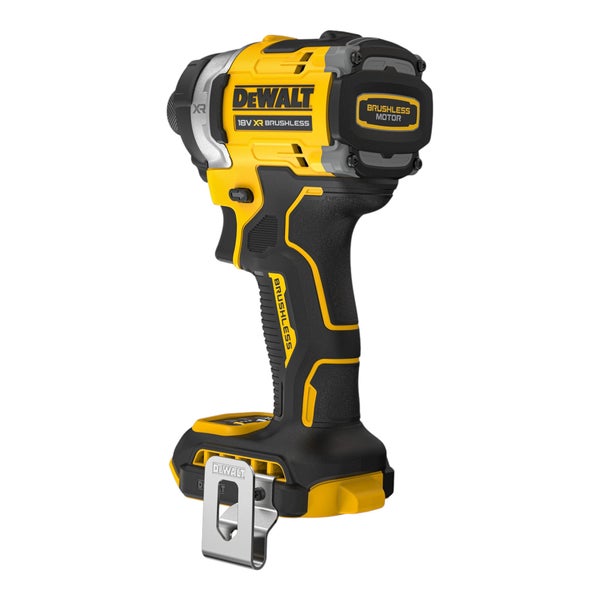 DeWalt 18 Volt Akku-Schlagschrauber mit bürstenlosem Motor und Gürtelhaken.