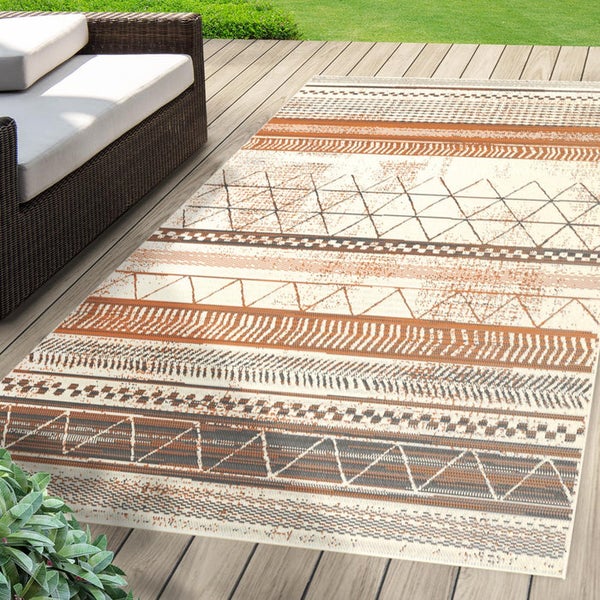 FLOORDIREKT Outdoorteppich - Wetterbeständiger Außenteppich - Rebel - Braun - 80 x 150 cm