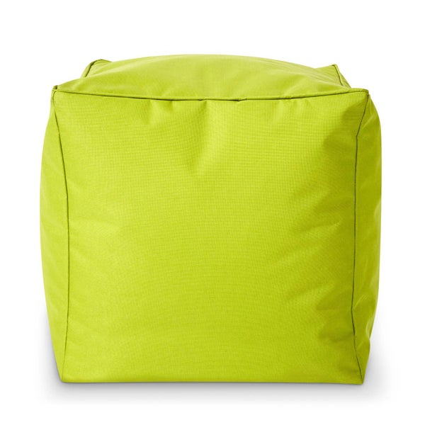 Green Bean Sitzsack-Hocker 40x40x40cm mit EPS-Perlen Füllung - Fußhocker Fußkissen Sitz-Pouf für Sitzsäcke - Bodenkissen für Kinder und Erwachsene - Fußablage Sitzkissen Sitzhocker Hellgrün