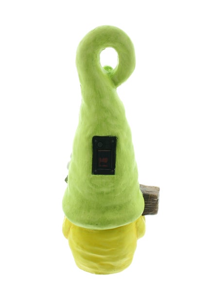 FRANK FLECHTWAREN|Solar-Wichtel Willkommen, 18 x 12 x 41 cm, MAGNESIUMOXID, KUNSTSTOFF