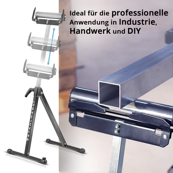 STAHLWERK Rollenbock 60 kg höhenverstellbar 720 - 1100 mm Arbeitsbock Klappbock