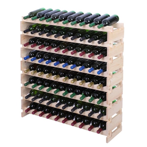 Weinregal VINOTECA FLEX PRO HxBxT 107x103x28cm 80 Flaschen auf 8 Ebenen Massives Kiefernholz Natur unbehandelt