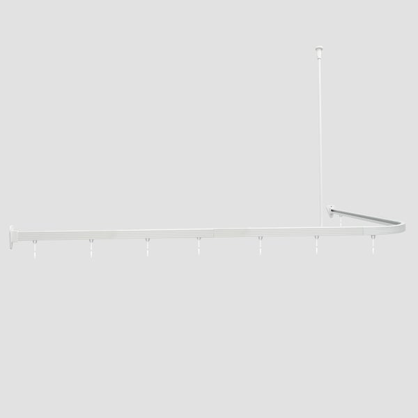 Duschvorhangschiene Weiss L - Form  (90 x 170 cm)
