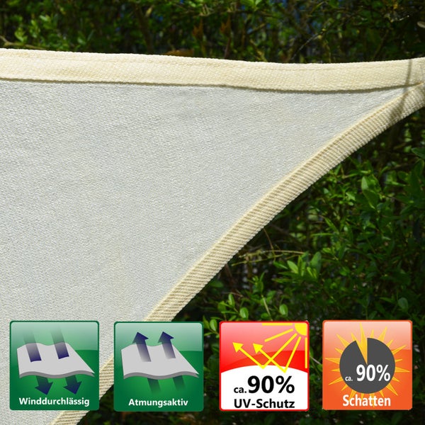 AMANKA 90% UV Schutz: 8x8x8 Sonnensegel Dreieckig Wasserdurchlässig - Terrassendach Sonnenschutz Dreieck - Sonnensegel Garten Sonnenschutz für Trampolin Sonnensegel Pergola Dreieckig Sonnensegel Pool