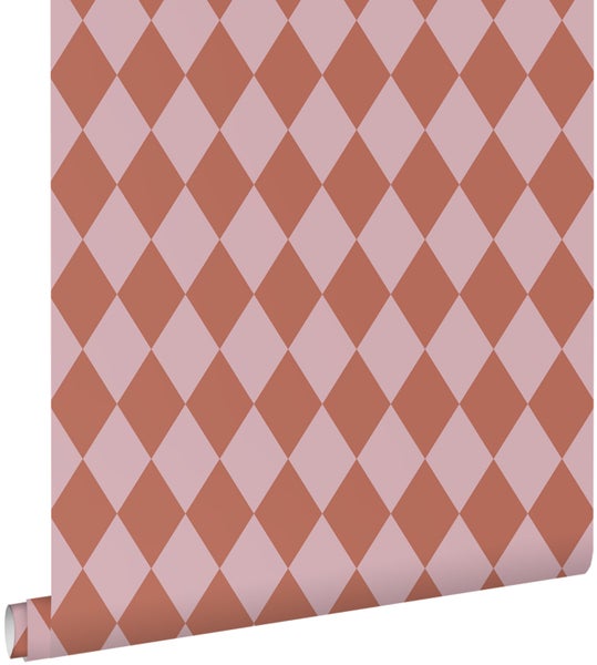 ESTAhome Tapete Karomuster Terrakottarosa - 50 x 900 cm - 131598