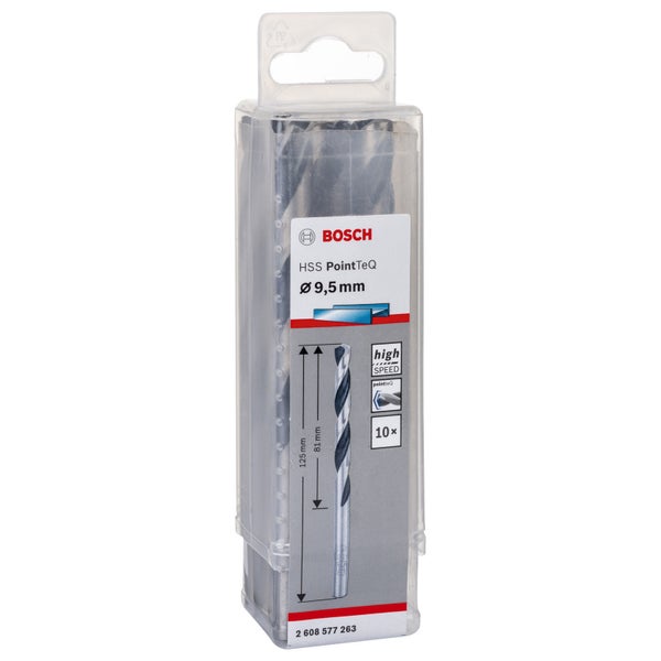 Bosch 10x HSS PointTeQ DIN 338 9,5 x 81 x 125 mm - 2608577263