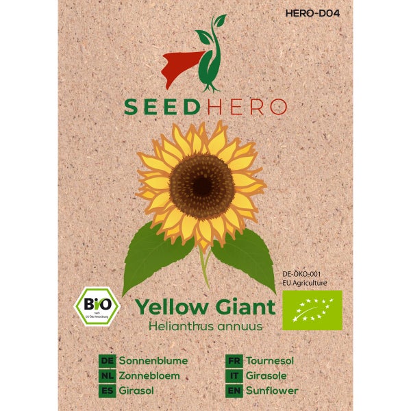 BIO Sonnenblume Gelbe Riesen Samen von Seedhero