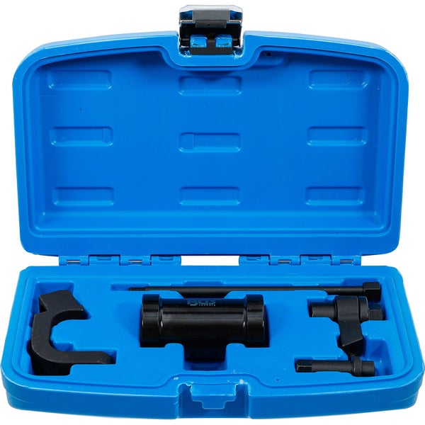 BGS technic Injektoren-Auszieher-Satz im blauen Kunststoffkoffer, fünfteiliges Werkzeugset für Kraftfahrzeuge.