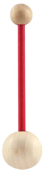 Holzklöppel mit rotem Griff
