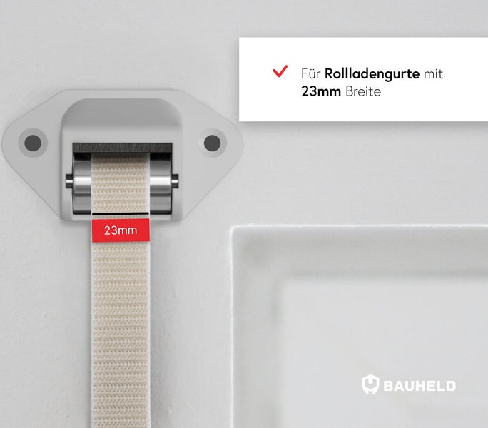 Rollladengurt mit einer Breite von 23 Millimetern in Halterung