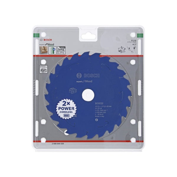 Bosch Kreissägeblatt Expert for Wood für Akku-Tischkreissägen 216 x 1,7 x 30 mm 24 - 2608644520