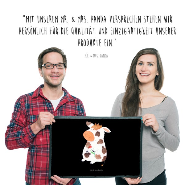 Mr. & Mrs. Panda 50 x 75 cm Fußmatte Kuh - Schwarz