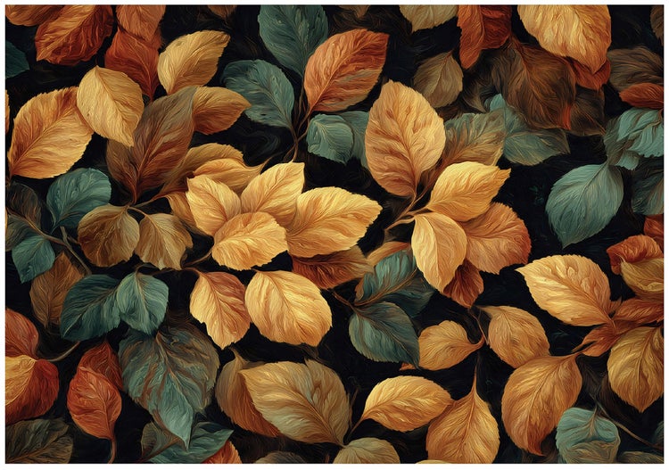 Illustration mit Herbstlaub Muster