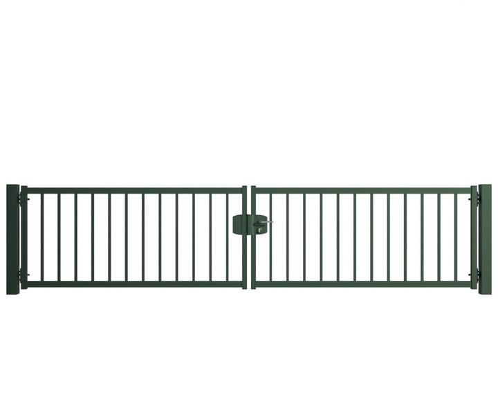 Doppeltor aus Metall mit Schloss für den Garten