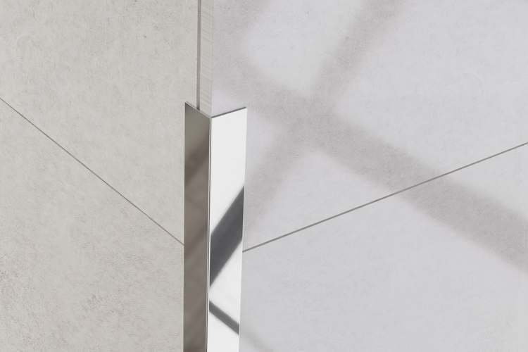 Edelstahl-Winkel-L-Profil 2 cm x 2 cm x 270 cm – Poliertes Silber