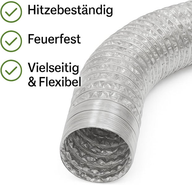 Flexibler Lüftungsschlauch aus Aluminium, hitzebeständig, feuerfest, vielseitig und flexibel.