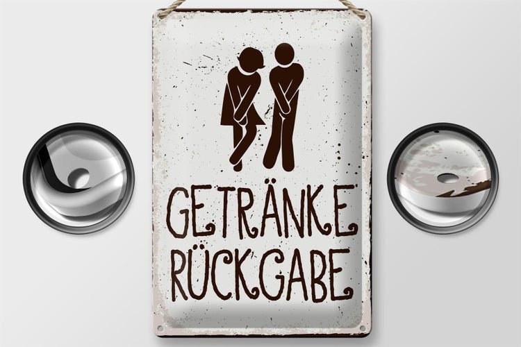 Blechschild Spruch 20x30cm Getränke Rückgabe