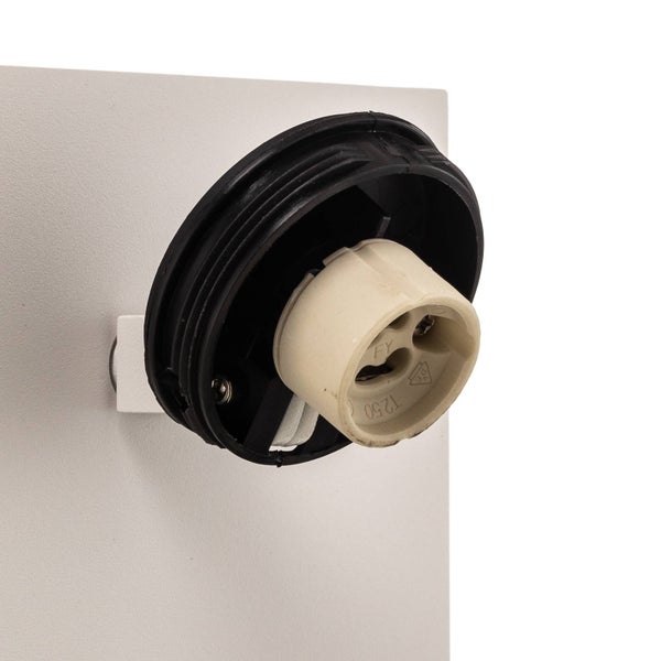 Detailansicht einer Lampenfassung an einer Wand