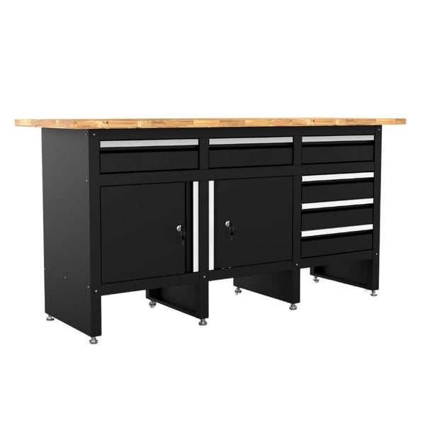 Werkbank mit Schubladen und Schränken für die Werkstatt