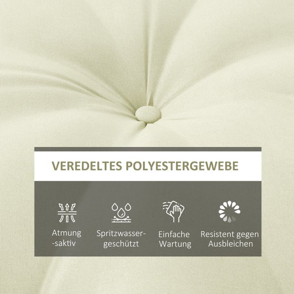 Outsunny Gartenstuhlauflage, Sitzauflage für Mondstuhl mit 10 cm, Ø80 x 10H cm, Polyester, Beige
