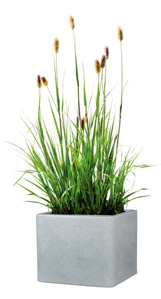 Scheurich Alea 40, Pflanzgefäß/Blumentopf/Pflanzkübel, quadratisch,  aus Kunststoff Farbe: Stony Grey, 38 cm Durchmesser, 33 cm hoch, 44 l Vol.