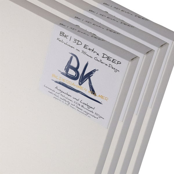 Leinwand  extra DEEP 4er Set 40x30 cm (LxB) hoher Keilrahmen weiß